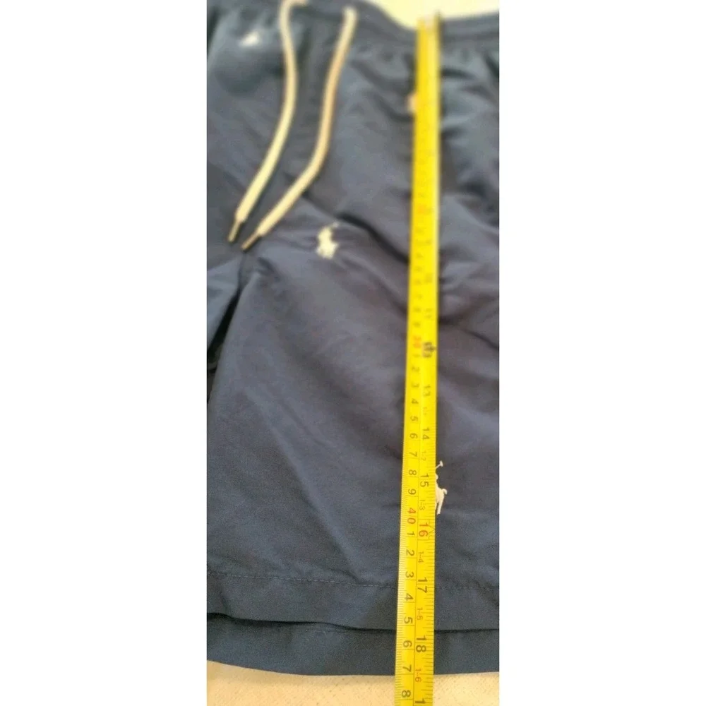 Polo Ralph Lauren Mens XL Blue Swim Trunks All Over Embroidered Pony Board Short